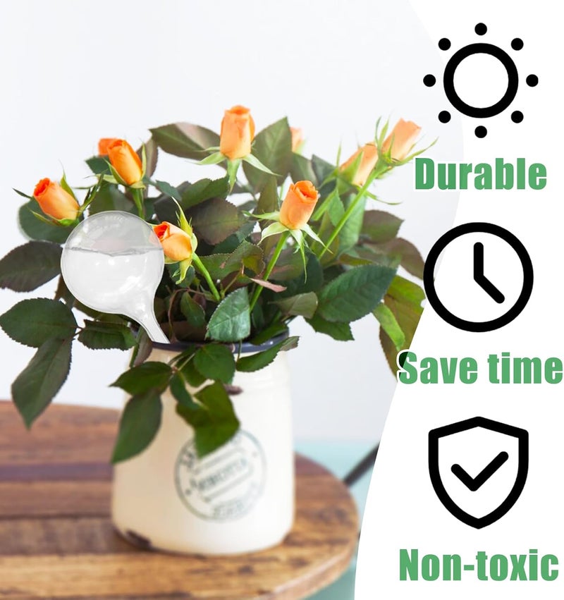 Jgalnim 20 PCS Clear Plant Watering Globes,Plastic Watering Bulbs,Self Watering Planter,Flower Automatic Watering Device for Plants Indoor,Outdoor,Flowerpot,Home Garden(Large,Medium,Small) - Image 4